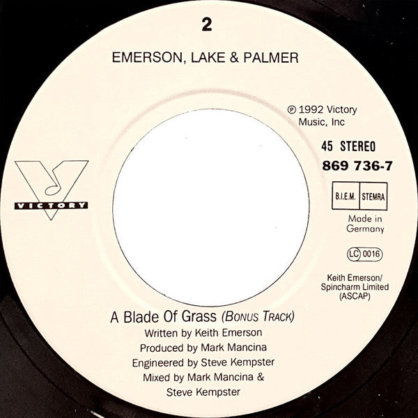 Emerson, Lake & Palmer : Black Moon (7", Single)
