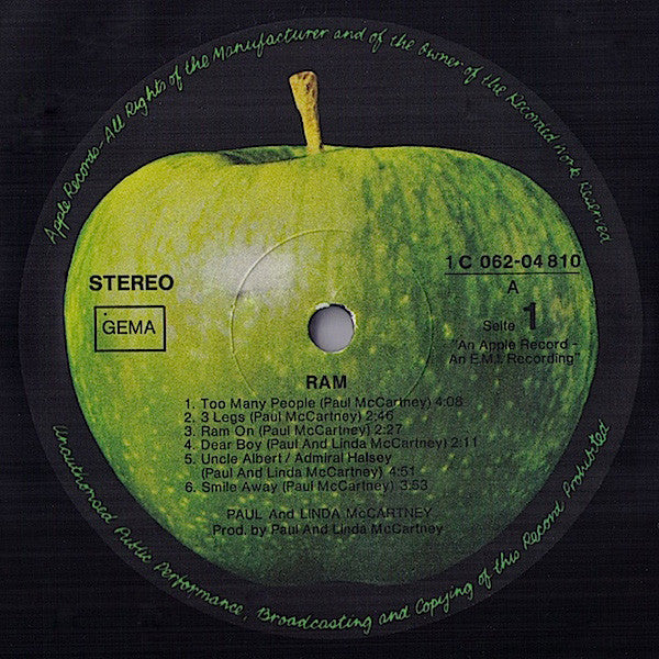 Paul & Linda McCartney : Ram (LP, Album, Gat)