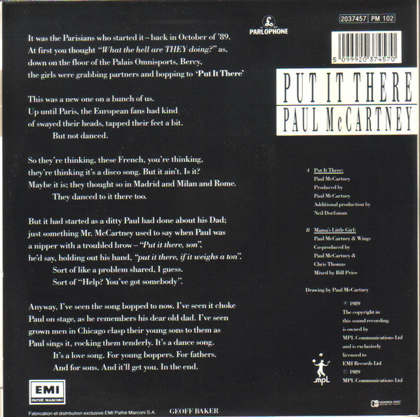 Paul McCartney : Put It There (7", Single)