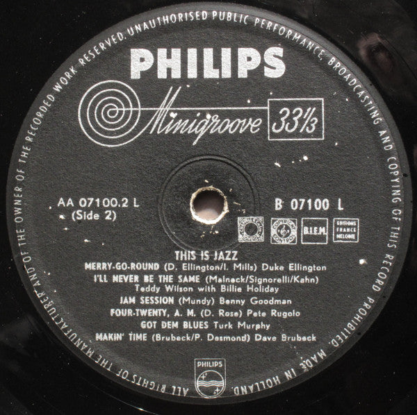 Various : This Is Jazz No. 1 (LP, Comp)