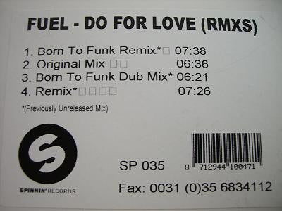 Fuel (2) : Do For Love (Remixes) (12")
