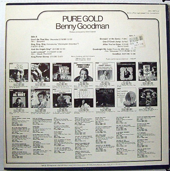 Benny Goodman : Pure Gold (LP, Comp, RE)