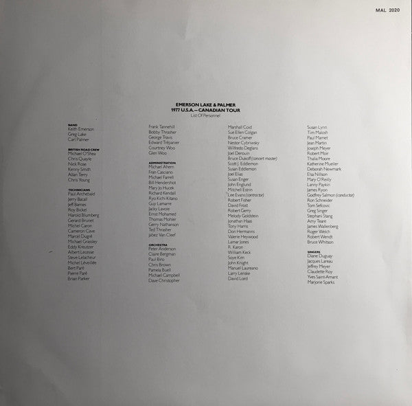 Emerson Lake & Palmer* : In Concert (LP, Album)