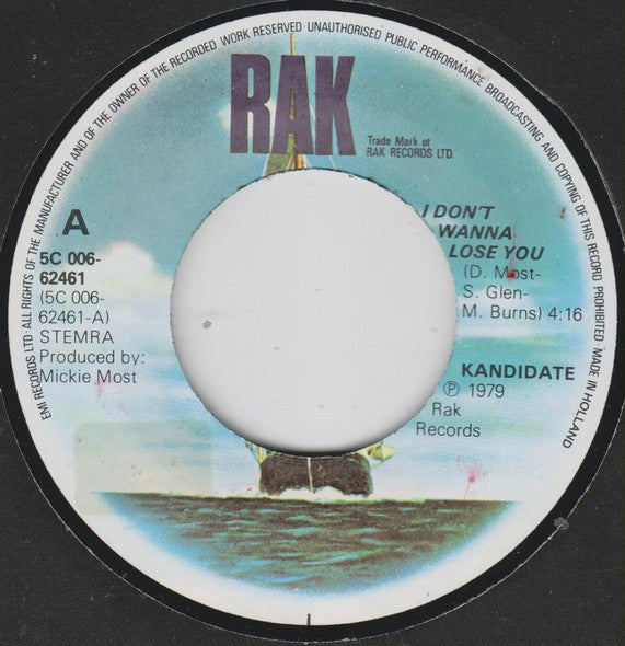 Kandidate : I Don't Wanna Lose You (7", Single)