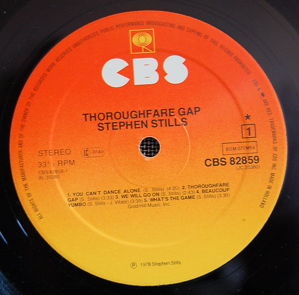 Stephen Stills : Thoroughfare Gap (LP, Album)