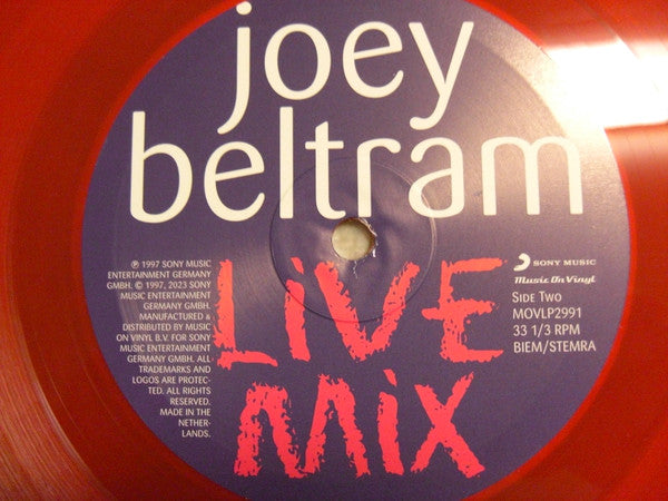 Joey Beltram : Live Mix (LP, Comp, Ltd, Num, P/Mixed, Red)