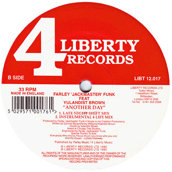 Farley 'Jackmaster' Funk* Feat Yulandist Brown : Another Day (12")