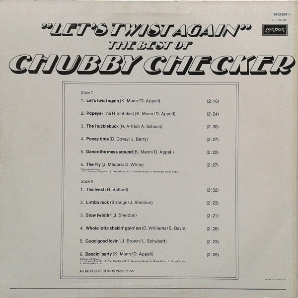 Chubby Checker : Let's Twist Again: The Best Of Chubby Checker (LP, Comp, Mono)