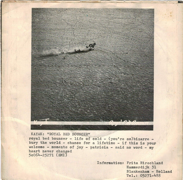 Kayak : Chance For A Lifetime  (7", Single)