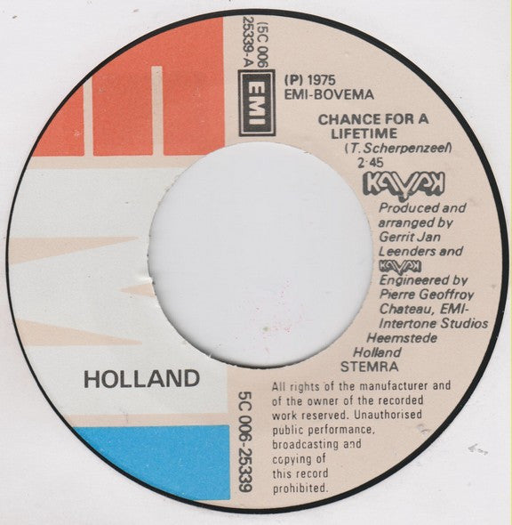 Kayak : Chance For A Lifetime  (7", Single)