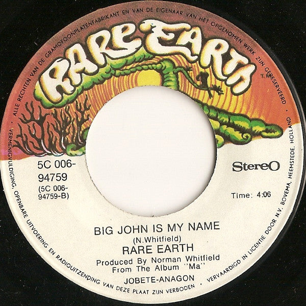 Rare Earth : Hum Along And Dance (7", Single)