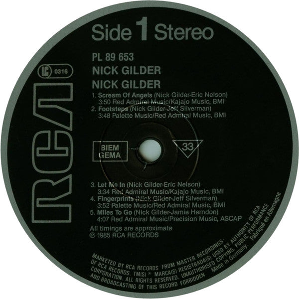 Nick Gilder : Nick Gilder (LP, Album)