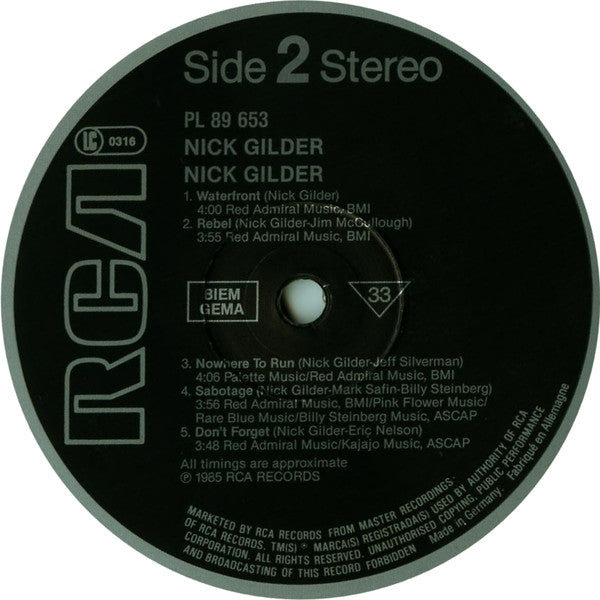 Nick Gilder : Nick Gilder (LP, Album)