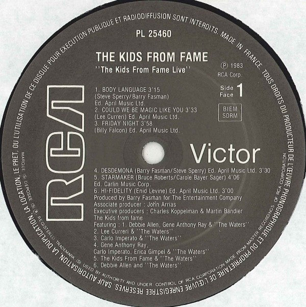The Kids From Fame : Live! (LP, Album)