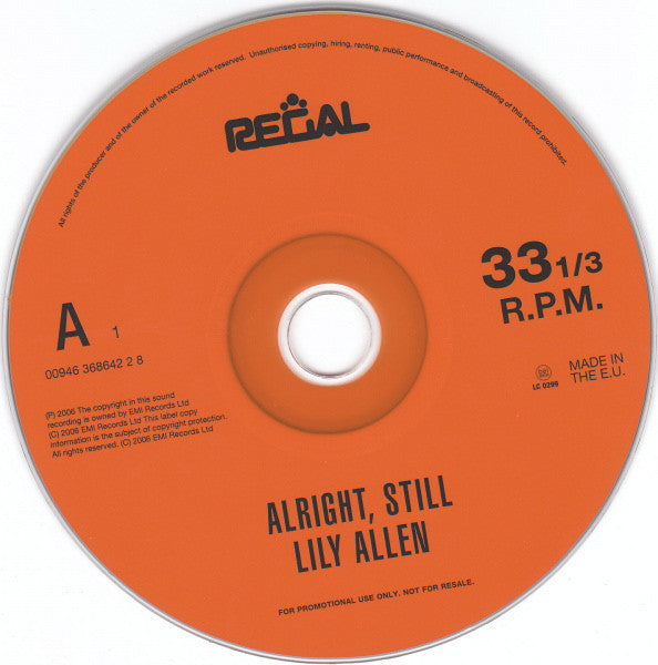 Lily Allen : Alright, Still (CD, Album, Promo)