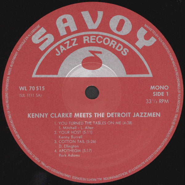 Kenny Clarke Meets The Detroit Jazzmen : Kenny Clarke Meets The Detroit Jazzmen (LP, Album, Mono, RE)
