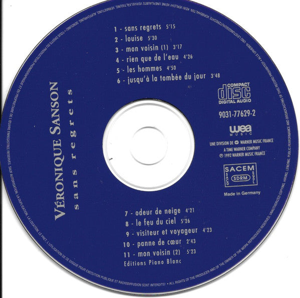 Véronique Sanson : Sans Regrets (CD, Album)