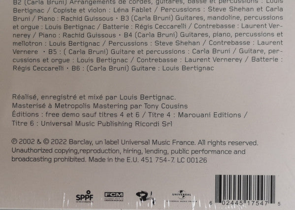 Carla Bruni : Quelqu'un M'a Dit (LP, Album, RE)