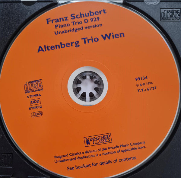 Altenberg Trio Wien, Franz Schubert : Franz Schubert - Piano Trio D929 (CD, Album)