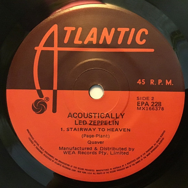 Led Zeppelin : Acoustically (7", EP, RE)