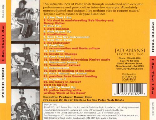 Peter Tosh : I Am That I Am (CD, Album)