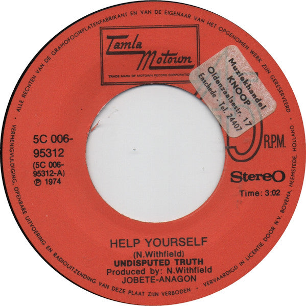 The Undisputed Truth : Help Yourself (7", Single)