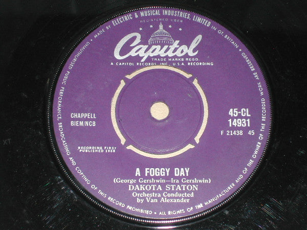 Dakota Staton : My Funny Valentine / A Foggy Day (7", Single)