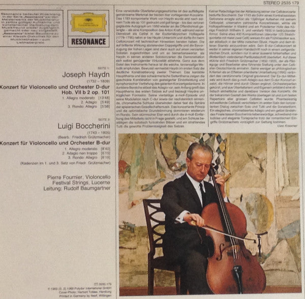 Pierre Fournier - Festival Strings Lucerne - Joseph Haydn - Luigi Boccherini : Haydn Cellokonzert D-Dur / Boccherini Cellokonzert B-Dur (LP)
