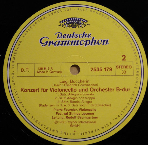 Pierre Fournier - Festival Strings Lucerne - Joseph Haydn - Luigi Boccherini : Haydn Cellokonzert D-Dur / Boccherini Cellokonzert B-Dur (LP)