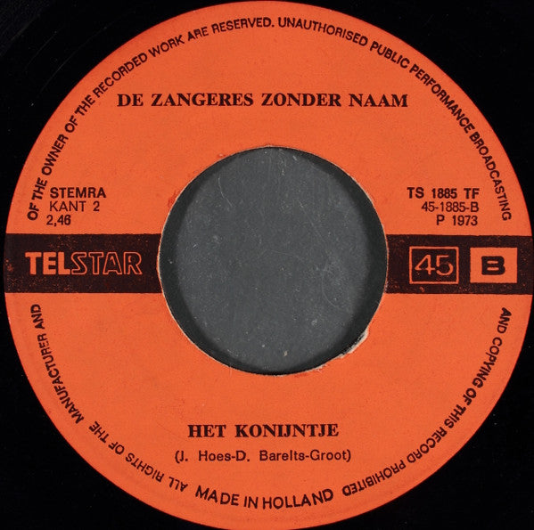 Zangeres Zonder Naam : De Bruid (7", Single)