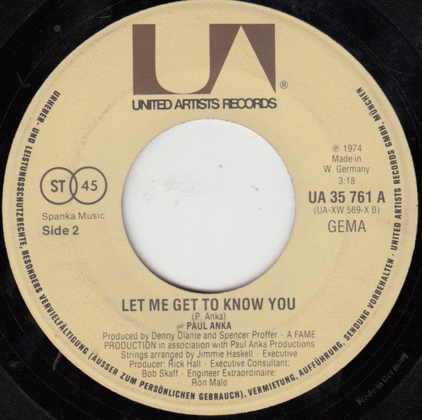 Paul Anka : One Man Woman / One Woman Man (7", Single)