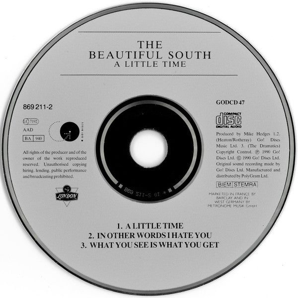 The Beautiful South : A Little Time (CD, Single)