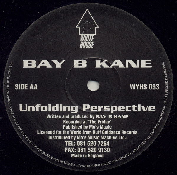 Bay B Kane : Let Me Go / Unfolding Perspective (12")
