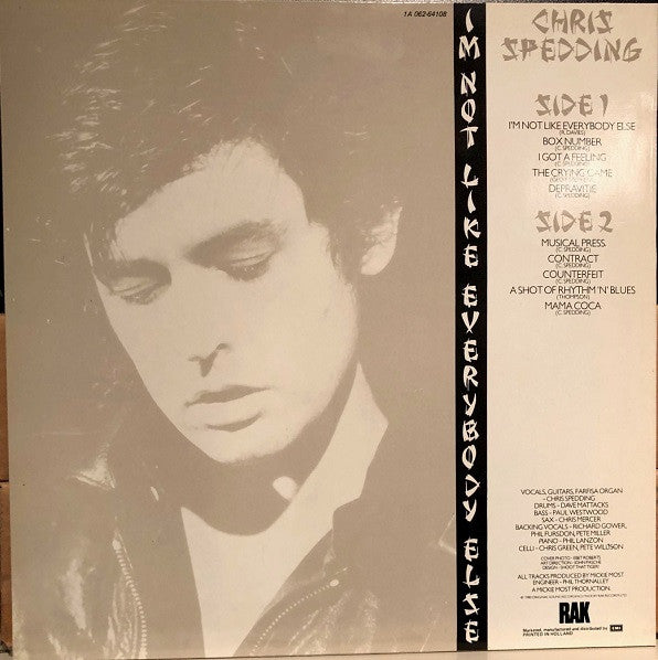 Chris Spedding : I'm Not Like Everybody Else (LP, Album)