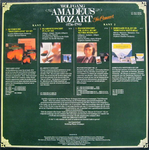 Wolfgang Amadeus Mozart : Mozart In Concert (LP, Comp, Gat)