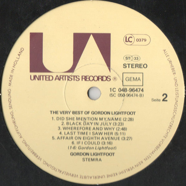 Gordon Lightfoot : The Very Best Of Gordon Lightfoot (LP, Comp, RE)