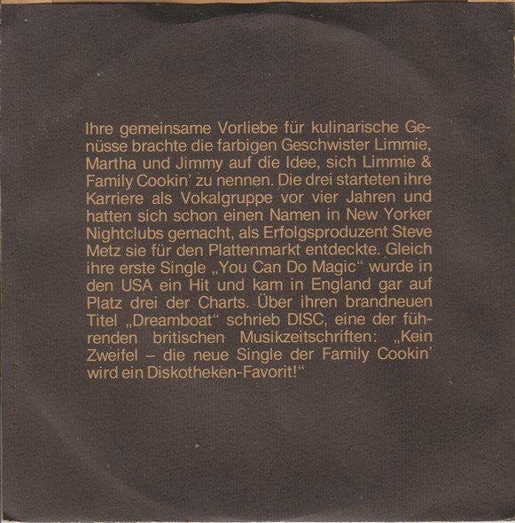Limmie & Family Cookin' : Dreamboat (7")