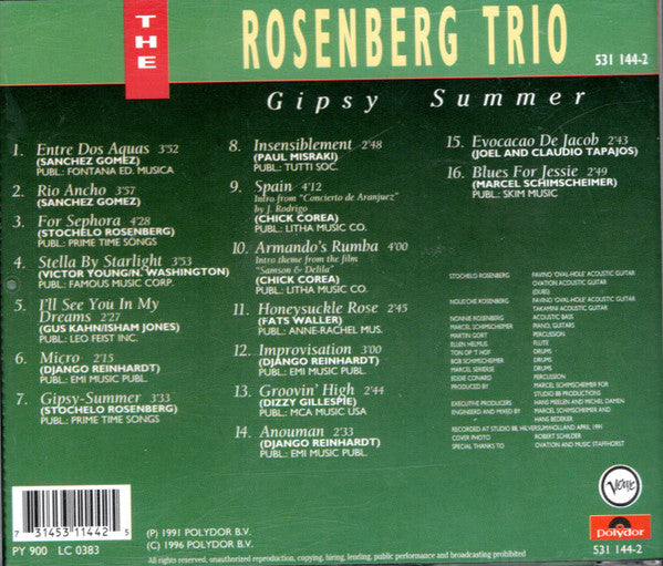 The Rosenberg Trio : Gipsy Summer (CD, Album)