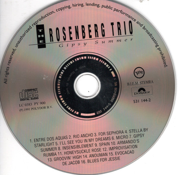 The Rosenberg Trio : Gipsy Summer (CD, Album)