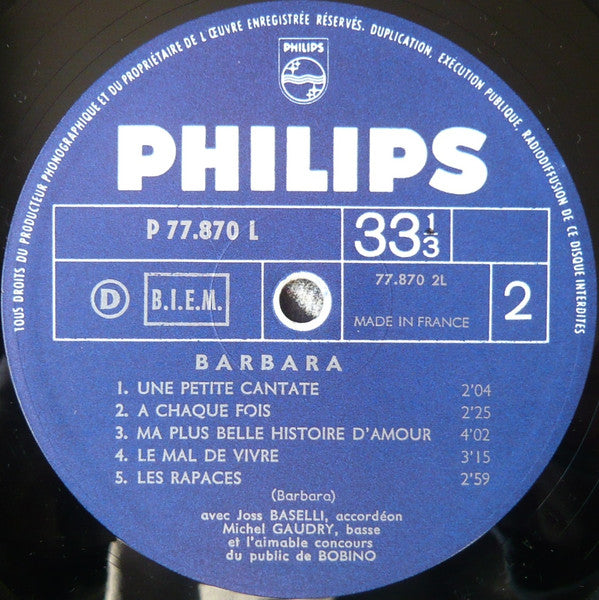Barbara (5) : Bobino 1967  (LP, Album)