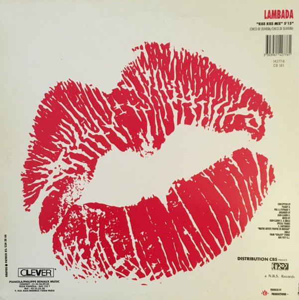 Lips-Kiss : Lambada (The "Original" French Kiss Dance Mix) (12", Maxi, Ltd)