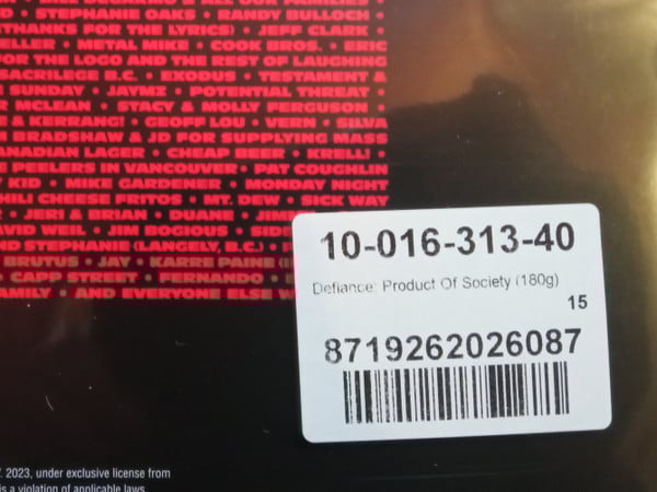 Defiance (10) : Product Of Society (LP, Album, Ltd, Num, RE, RM, Blu)