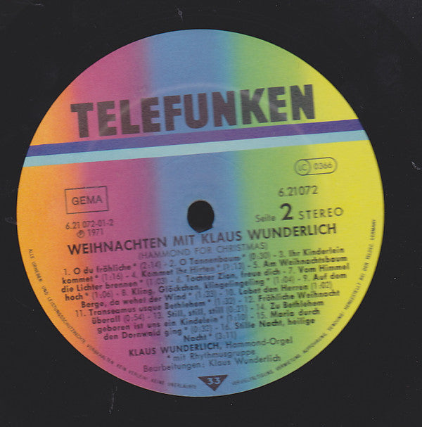 Klaus Wunderlich : Weihnachten Mit Klaus Wunderlich - Hammond For Christmas (LP, Album, RE)