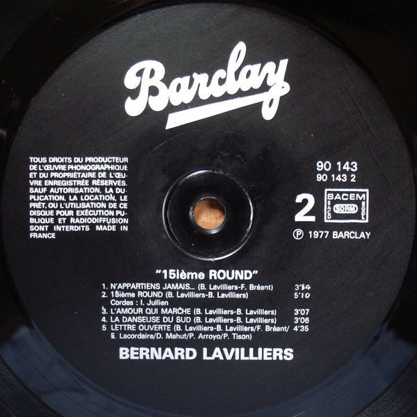 Bernard Lavilliers : 15e Round (LP, Album, RE)