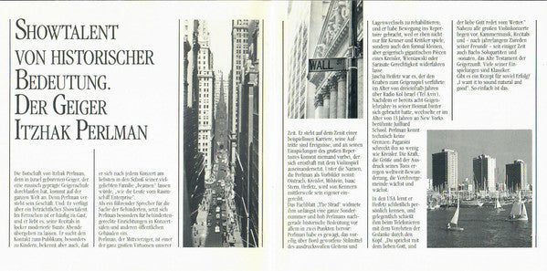 Itzhak Perlman : Sarasate - Bizet - Kreisler - Chausson - Ravel (CD, Album)