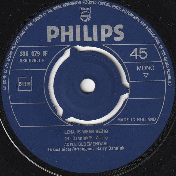 Adèle Bloemendaal : Lena Is Weer Bezig (7", Single, Mono, Blu)