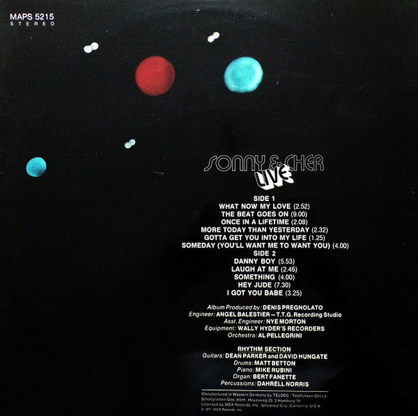 Sonny & Cher : Sonny & Cher Live (LP, Gat)