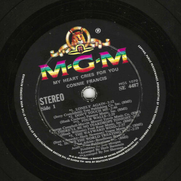Connie Francis : My Heart Cries For You (LP, Album)
