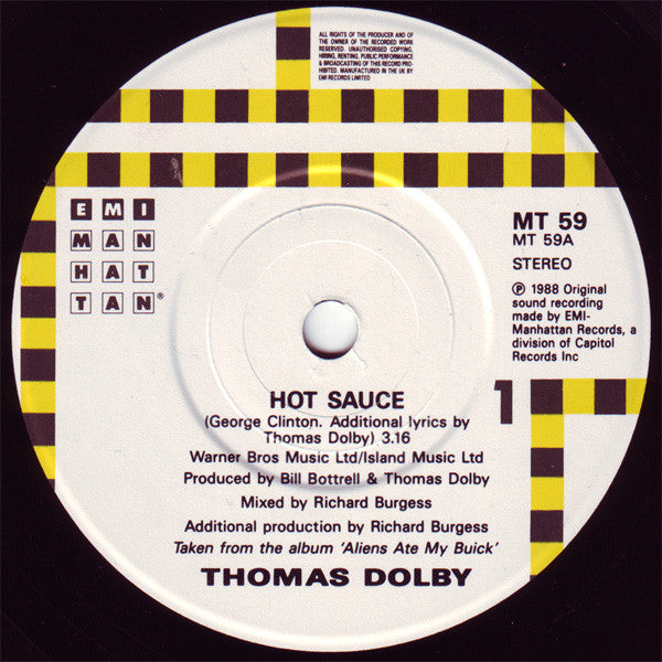 Thomas Dolby : Hot Sauce (7", Single)