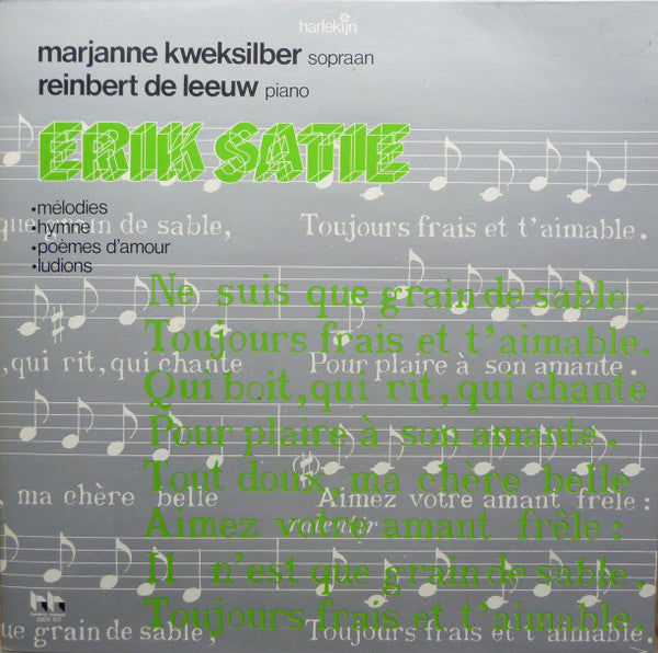 Erik Satie - Marianne Kweksilber, Reinbert de Leeuw : Mélodies, Hymne, Poèmes D'Amour, Ludions (LP)